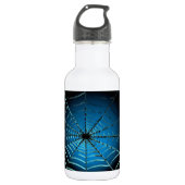 Cool Blue Spider Web Edelstahlflasche (Vorderseite)