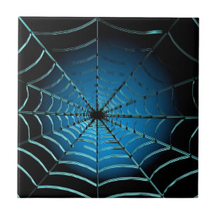Cool Blue Spider Web Fliese