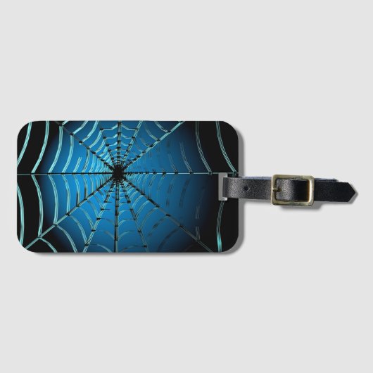 Cool Blue Spider Web Gepäckanhänger (Vorderseite (Horizontal))