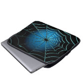 Cool Blue Spider Web Laptopschutzhülle (Vorne Knopf)