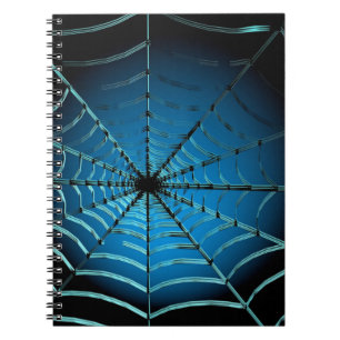Cool Blue Spider Web Notizblock