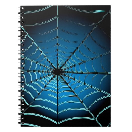 Cool Blue Spider Web Notizblock (Vorderseite)