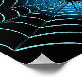 Cool Blue Spider Web Poster (Ecke)