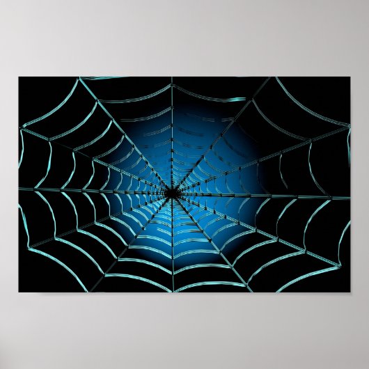 Cool Blue Spider Web Poster (Vorne)
