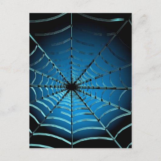 Cool Blue Spider Web Postkarte (Vorderseite)