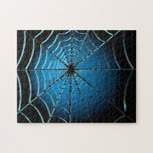 Cool Blue Spider Web Puzzle (Horizontal)