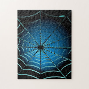 Cool Blue Spider Web Puzzle