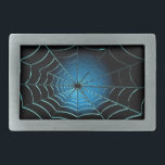 Cool Blue Spider Web Rechteckige Gürtelschnalle<br><div class="desc">Cooles digitales Kunstwerk eines Cobweb,  das von einem blauen Glühen beleuchtet wird.</div>