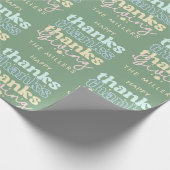 Cool blue Tones Retro ThanksGiving Typography Geschenkpapier (Ecke)