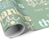 Cool blue Tones Retro ThanksGiving Typography Geschenkpapier (Rolleneckpunkt)