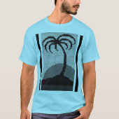 Cool Blue Tropics Palm Tree Kunsthandwerk Crochet  T-Shirt (Vorderseite)