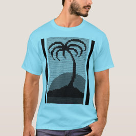 Cool Blue Tropics Palm Tree Kunsthandwerk Crochet  T-Shirt