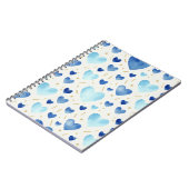Cool Blue Watercolor Hearts Notizblock (Linke Seite)