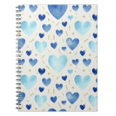 Cool Blue Watercolor Hearts Notizblock (Vorderseite)