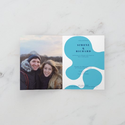 Cool Blue Wedding Einladung (Innenseite)