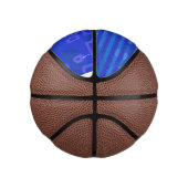 Cool Blue White Geometric Stripes Mini Basketball (Rechts)