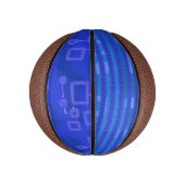 Cool Blue White Geometric Stripes Mini Basketball (Vertikal)