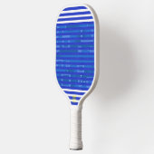 Cool Blue White Geometric Stripes Pickleball Schläger (Links)