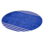 Cool Blue White Geometric Stripes Schneidebrett (Ecke)