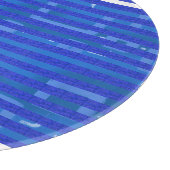 Cool Blue White Geometric Stripes Schneidebrett (Ecke)