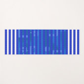 Cool Blue White Geometric Stripes Yogamatte (Vorderseite (Horizontal))