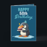 Cool Blue & White Penguin Husband 60. Geburtstag Karte<br><div class="desc">Cool Blue & White Pinguin Husband 60. Geburtstag, ein lustiges und cooles Design für jeden, der eine einzigartige Geburtstagskarte für seinen Ehemann zum Geburtstag sucht. Das Design ist auffallend, es verfügt über einen niedlichen Pinguin mit Geburtstagstorte und bearbeitbare Textinformationen. Wenn Sie Probleme mit der Anpassung der Vorlage haben, können Sie...</div>