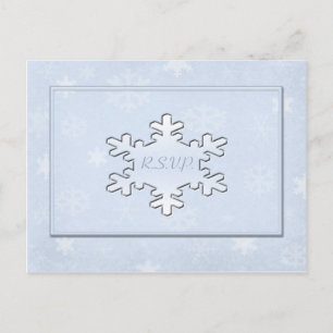 Cool Blue Winter Wedding R.S.V.P Postkarte