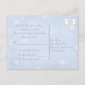Cool Blue Winter Wedding R.S.V.P Postkarte (Rückseite)