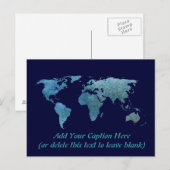 Cool Blue World Map Postkarte (Vorne/Hinten)