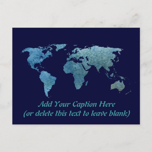 Cool Blue World Map Postkarte (Vorderseite)