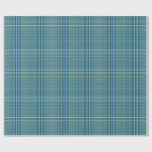 Cool Blue Woven Plaid Pattern Geschenkpapier (Flach)