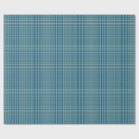 Cool Blue Woven Plaid Pattern Geschenkpapier (Flach)