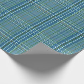 Cool Blue Woven Plaid Pattern Geschenkpapier (Ecke)