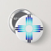 Cool Blue Zia Button (Vorne & Hinten)