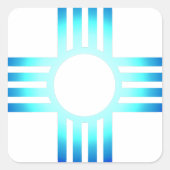 Cool Blue Zia Quadratischer Aufkleber (Vorderseite)