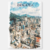 Cool Bogota Kolumbien CIty View Wasserfarbe Magnet (Vorderseite)