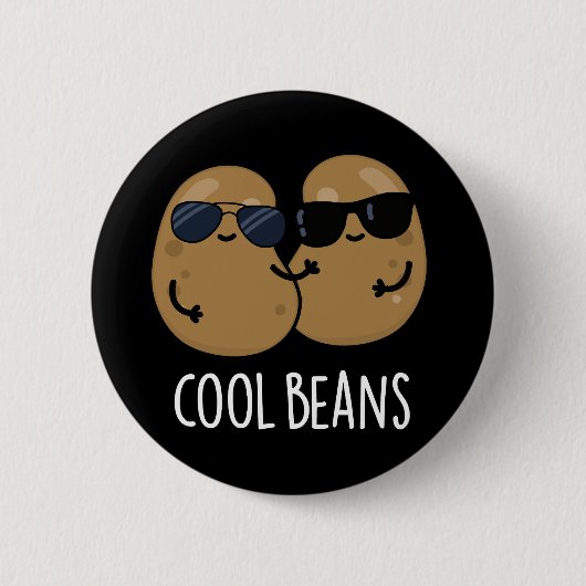 Cool Bohnen Funny Veggie Legume Pub Dark BG Button (Vorderseite)