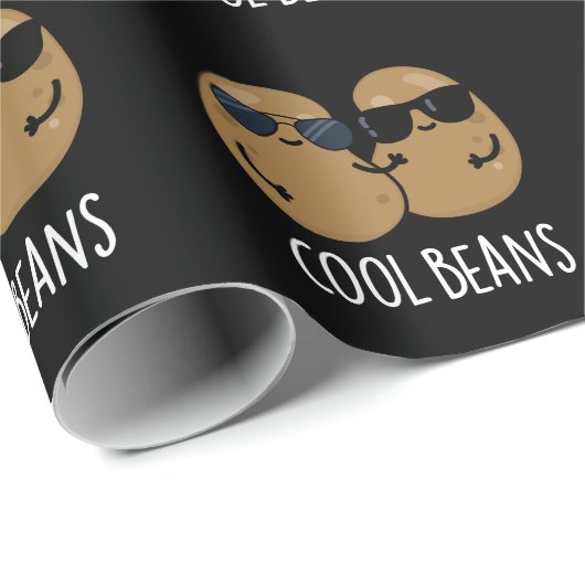 Cool Bohnen Funny Veggie Legume Pub Dark BG Geschenkpapier (Rolleneckpunkt)