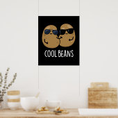 Cool Bohnen Funny Veggie Legume Pub Dark BG Poster (Küche)