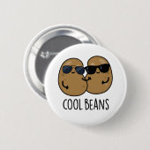 Cool Bohnen Funny Veggie Legume Puff Button (Vorne & Hinten)