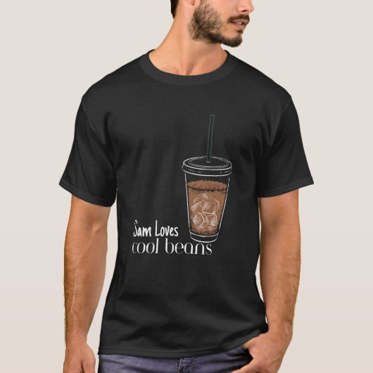 Cool Bohnen Iccied Coffee Lover Sketch Grafik T-Shirt (Vorderseite)