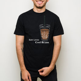 Cool Bohnen Iccied Coffee Lover Sketch Grafik T-Shirt