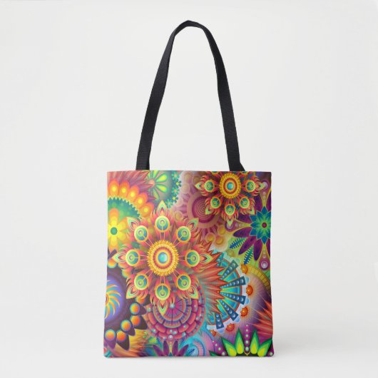 Cool Boho Psychedelic Art Personalisiert Tasche (Vorderseite)