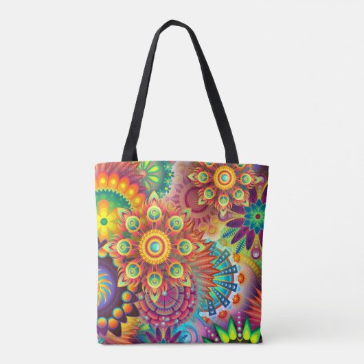 Cool Boho Psychedelic Art Personalisiert Tasche (Rückseite)