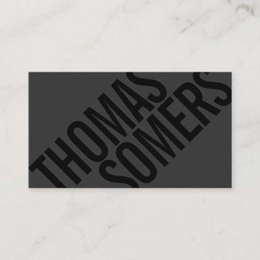 Cool BOLD Black on BLack Typografie Einzigartige M Visitenkarte (Vorderseite)