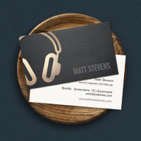 Cool Bold DJ Gold Headphones Black Music