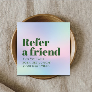 Cool Bold Pastel Green Beauty Salon  Empfehlungskarte