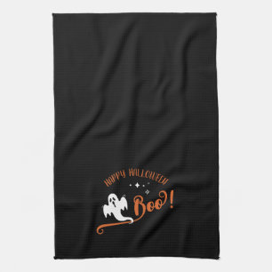 Cool Boo Kleiner Geist Frohes Halloween Schwarz Geschirrtuch