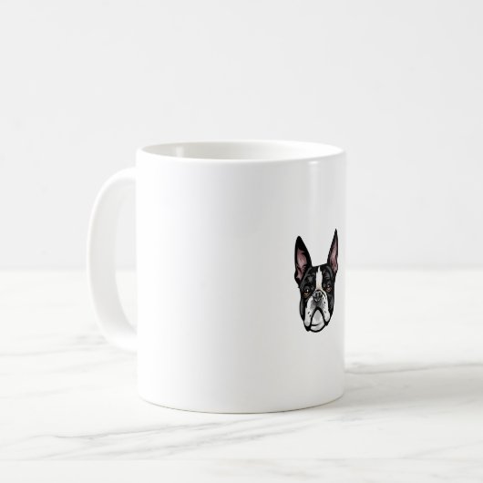 Cool Boston Terrier Face Kaffeetasse (Vorderseite Links)