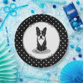 Cool Boston Terrier mit Sonnenbrille (schwarz) Abe Pappteller (Party)